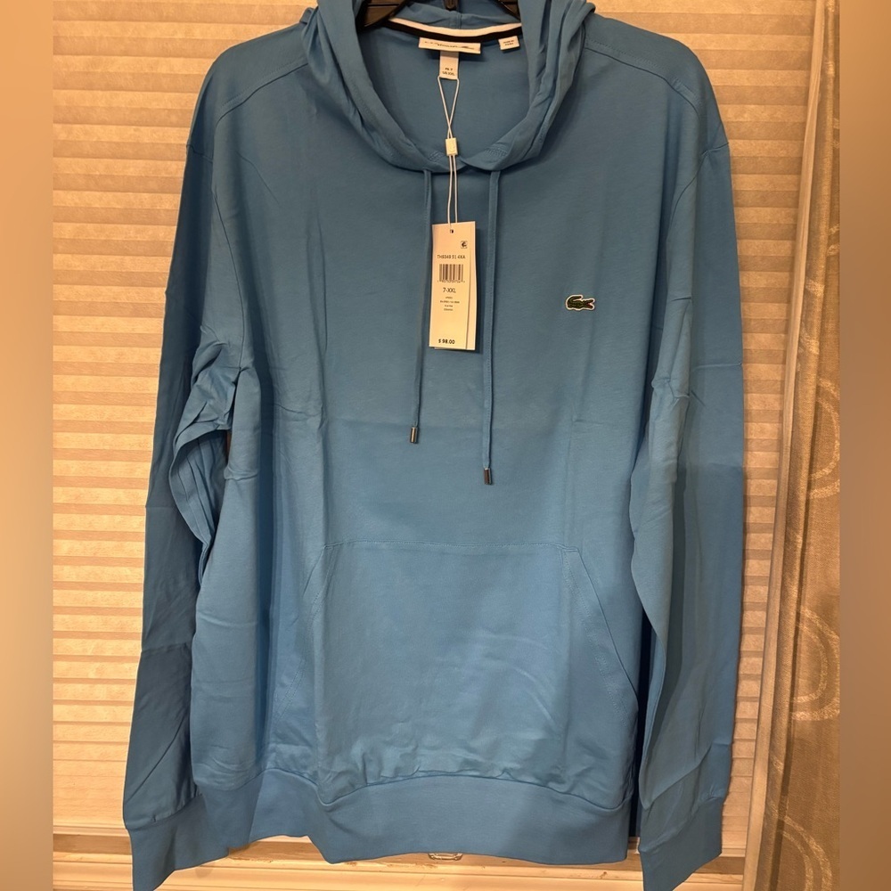 NWT ✨ Lacoste men’s slate blue Pullover Hoodie with Crocodile Logo-7/xxl - Picture 2 of 8
